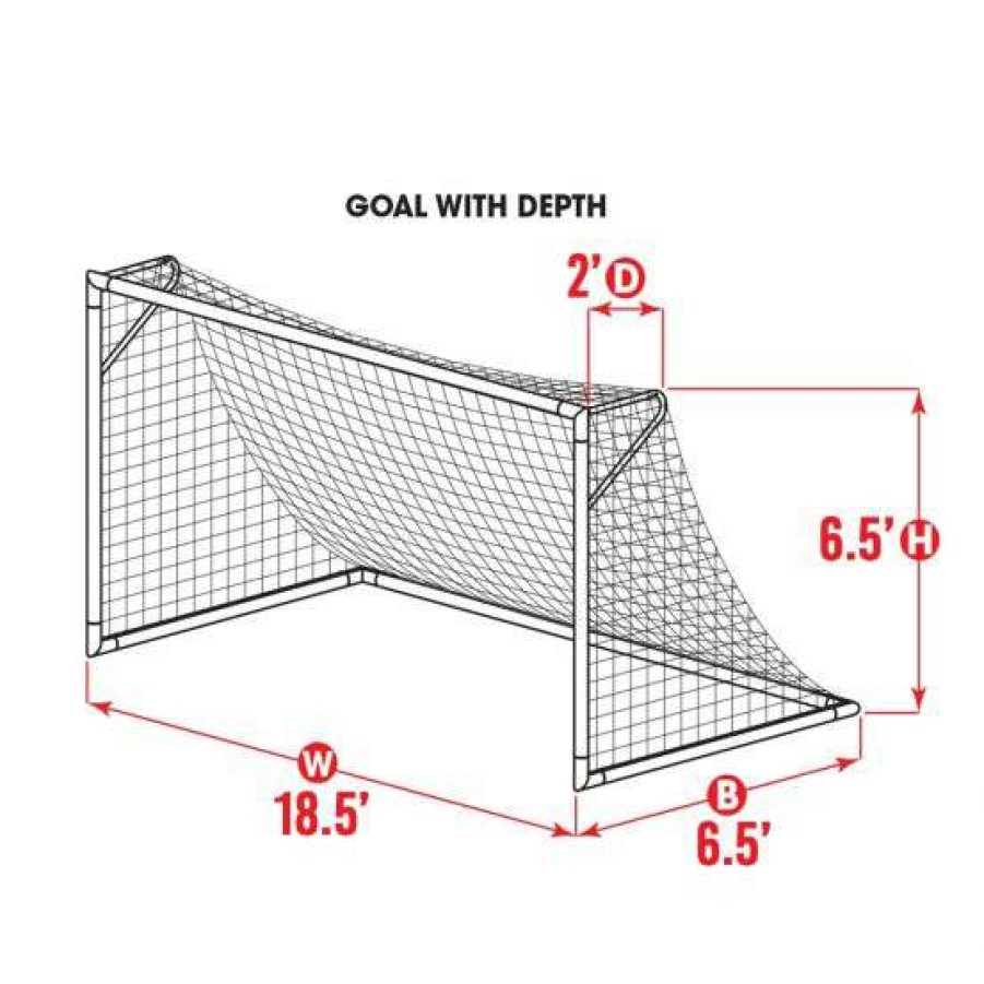 Nets & Accessories * | Sale Kwik Goal 6.5'X18.5'X2'X6.5 Soccer Net, 3Mm, White, 3B5721