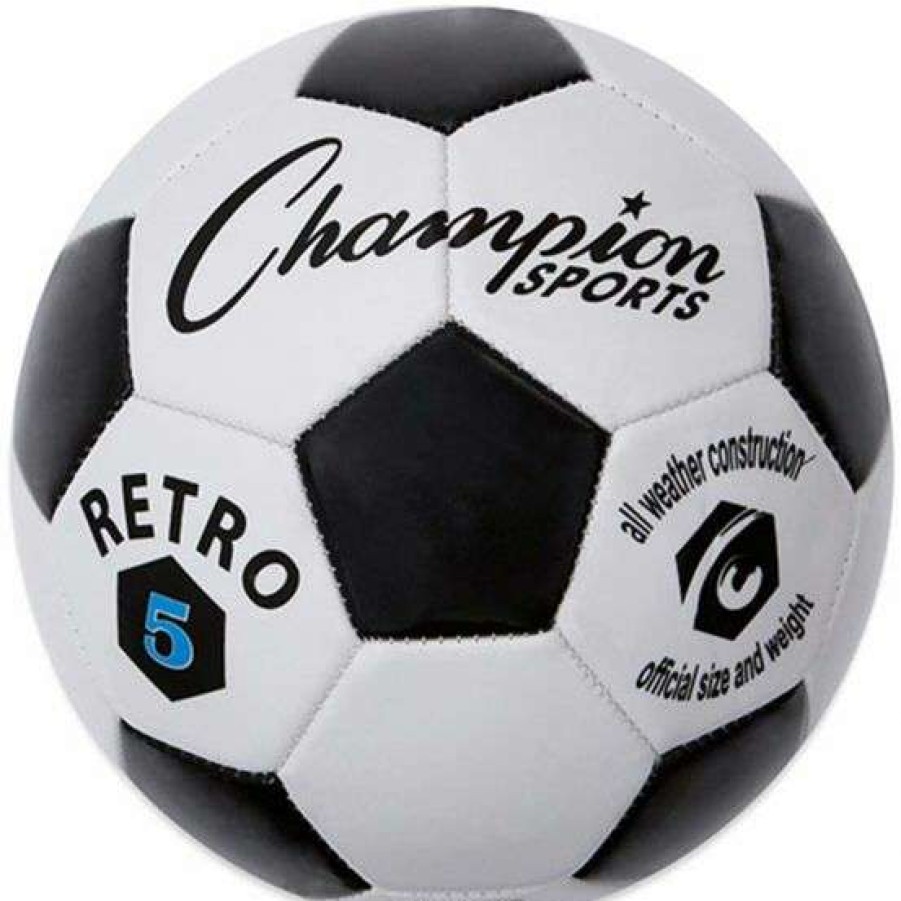 Soccer * | Promotions Champion Retro Black & White Soccer Ball, Size 3, 4 & 5