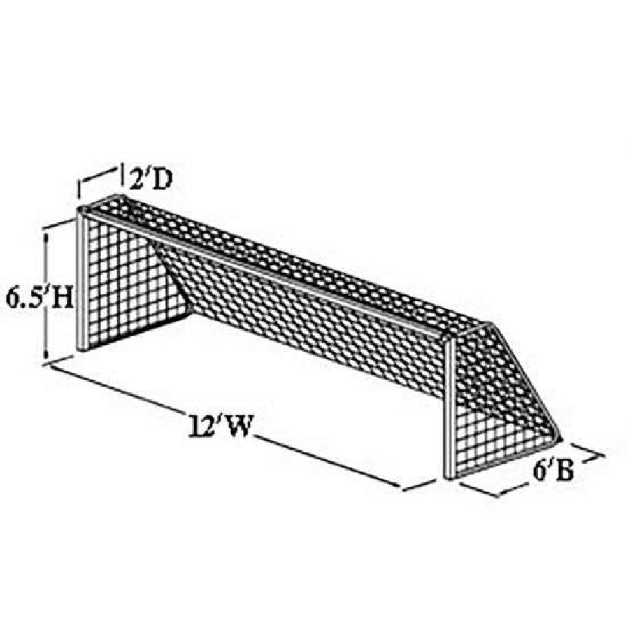 Nets & Accessories * | Outlet Jaypro 6.5'X12'X2'X6 Soccer Nets, 3Mm, White, Scn-12 (Pair)
