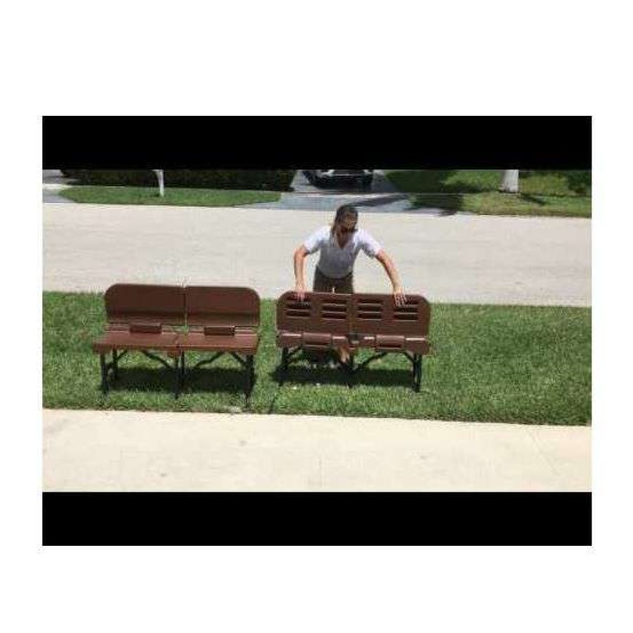 Soccer * | Sale Port-A-Bench Folding Portable Bench Brown